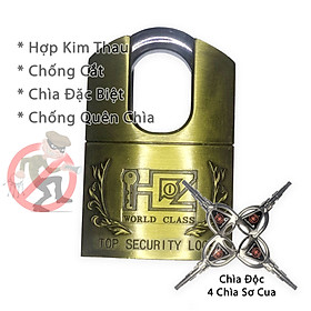 Ổ Khóa Chống Cắt 60mm KhoNCC-Padlock Hàng Chính Hãng Cho Gia Đình - Kho Xưởng Cực Kỳ An Toàn - KPD-Padlock-6PCC (Màu Đồng Thau)