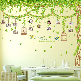 Decal dây leo khung ảnh lồng chim