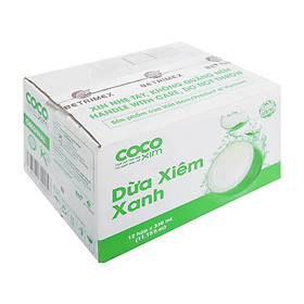 01 Thùng/ 12 Hộp 330mL Nước Dừa Xiêm Xanh Nguyên Chất 100% COCOXIM