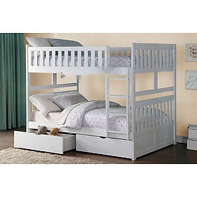 Giường Tầng Unit Có Hộc Kéo (1m2)-Trắng