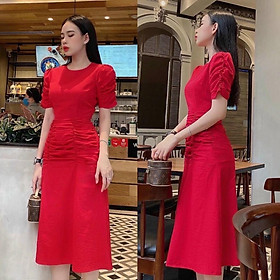 Đầm Suông Dài Nhiều Màu Nhúng Bên Đùi