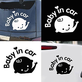 Decal dán trang trí phản quang in chữ " Baby in Car " cho xe hơi