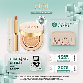 Bộ đôi phấn nước Premium Baby Cushion và Son Môi Love M.O.I Cao Cấp