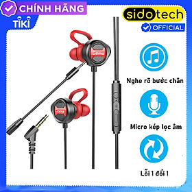 Tai nghe chơi game SIDOTECH G18 Gaming cho điện thoại có mic chơi Pubg FF Liên Quân Tốc Chiến thiết kế nhét tai In Ear tương thích Mobile Máy tính PC - Hàng Chính Hãng