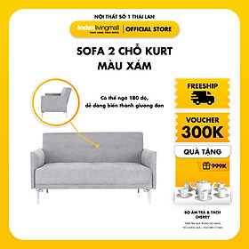 Mua Ghế sofa đôi KURT khung gỗ chân thép bền chắc  đệm bọc vải cao cấp màu xám | Index Living Mall - Phân phối độc quyền tại Việt Nam