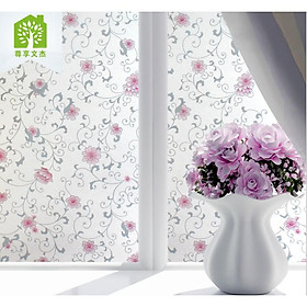 Mua 5M Giấy Dán Kính họa tiết hoa hồng không cần keo - khổ 0.45