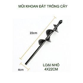 Mũi khoan đất trồng cây, loại đường kính 4-5cm, chiều dài 22-45cm tùy chọn