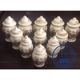Mua Hũ thờ gạo muối nước bằng sứ vàng ngà hình rồng - Đồ thờ cúng phong thủy Tịnh Phương