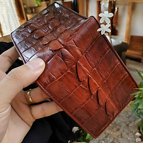 Bóp Da Cá Sấu. Vây Đuôi Cá Sấu Lớn Rất Bền! Thiết Kế Dáng Ngang Cổ Điển Dễ Sử Dụng
