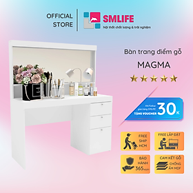 Bàn trang điểm gỗ hiện đại SMLIFE Magma | Gỗ MDF dày 17mm chống ẩm | D120xR45xC140cm