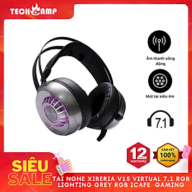 Mua Tai Nghe XIBERIA V15 Virtual 7.1 RGB Lighting Grey RGB ICAFE GAMING - Hàng chính hãng