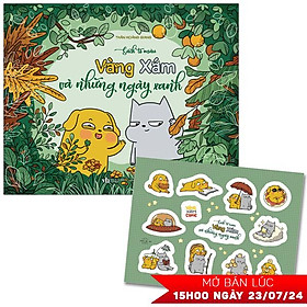 Sách Tô Màu - Vàng Xám Và Những Ngày Xanh - Tặng Kèm Sticker