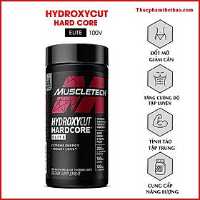 Thực phẩm bổ sung Đốt Mỡ Giảm Cân - Hydroxycut Hardcore Elite 100 -120 viên - Hàng Chính Hãng Muscletech - USA - Dành cho người muốn giảm mỡ thừa, đốt cháy mỡ trong quá trình tập luyện