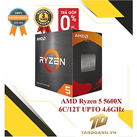 BỘ VI XỬ LÍ AMD Ryzen 5 5600X 6C/12T UPTO 4.6GHz - HÀNG CHÍNH HÃNG