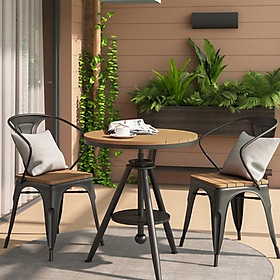 Mua Bộ bàn ghế ban công ngoài trời Rirobik gồm bàn cafe và 2 ghế khung kim loại trang trí phòng khách ban công