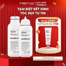 Combo gội xả dành cho tóc mỏng và hư tổn không chứa silicon Dr.FORHAIR FOLLIGEN SILK SHAMPOO x FOLLIGEN SILK TREATMENT