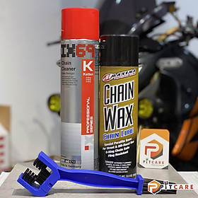 Bộ Chăm Sóc Sên Xe Dưỡng Sên Maxima Chain Wax Và Rửa Sên Voltronic IX69 Kèm Bàn Chải 3 Mặt Tiện Dụng