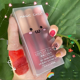 Set 3 Son Kem Lì MAGIC CASA Love Lip Glaze
