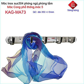 Mua Móc cong treo quần áo inox 304 cao cấp dày  móc Kace 5 móc treo đồ nhà tắm KAG-MA73