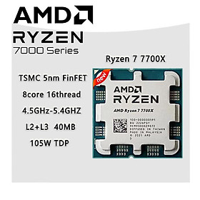Mới AMD Ryzen 7 7700X R7 7700X 4.5 GHz 8 Nhân 16 Luồng 5NM L3=32M 100-000000591 Ổ Cắm AM5 Mới Nhưng Không Có Quạt