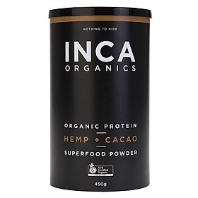 INCA Organics Organic Protein Hemp + Cacao Superfood Powder 450G Online Only