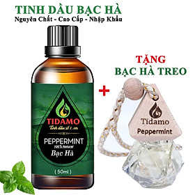 Tinh Dầu Xông Phòng BẠC HÀ 50ML + Tinh Dầu Treo Phòng Treo Xe ô tô Bạc Hà (Peppermint) - Tinh Dầu Bạc Hà TIDAMO Nguyên Chất Giúp Bảo Vệ Sức Khỏe, Kháng Khuẩn, Thư Giãn Tinh Thần Và Xua Đuổi Côn Trùng