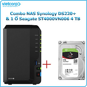 Mua Combo Thiết bị lưu trữ NAS Synology DS220+ và 1 Ổ cứng Seagate ST4000VN006 4 TB - Hàng Chính Hãng