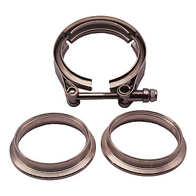 2.5'' 63mm V Band Flange Kit for Intercooler Turbo Exhaust Pipe, Stainless Steel