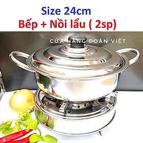 Mua NỒI LẨU INOX/ BẾP CỒN - Set Tiện Lợi. Dùng cho quán ăn nhà hàng. Đồ Gia Dụng nhà bếp pha chế làm bánh nguyên liệu