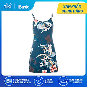 Đầm ngủ nữ thun 2 dây họa tiết hoa văn iBasic 7916-1