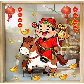 Mua (HCM) Decal dán kính trang trí tết xuân Bính Ngọ 8 Binbin TTT08 decor văn phòng  nhà hàng khách sạn