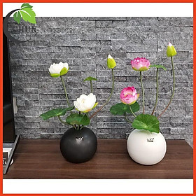 Mua Hoa Giả - Cành Sen Cung Đình Dài 60cm Gồm 2 Bông 1 Nụ Trang Trí Nhà Cửa