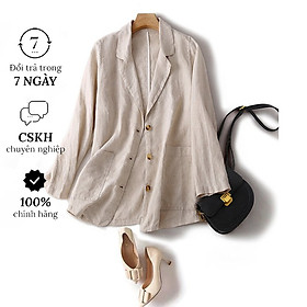 Áo blazer nữ- Áo vest linen công sở kiểu dáng cơ bản dễ mặc, phù hợp môi trường đi làm CS04