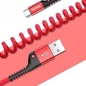 Mua Cáp sạc dây xoắn đàn hồi Baseus Fish Eye Spring Data Type C (2A  480Mbps  Quick charge 3.0) - Hàng chính hãng