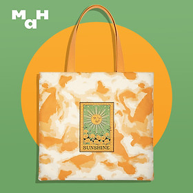 Túi Tote Canvas Trendy Mực In Họa Tiết Sunshine Thương Hiệu MAH (Có thể Đựng Sách Vở, Laptop )