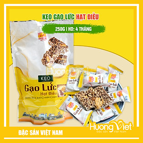 Kẹo gạo lức hạt điều cao cấp Tân Huê Viên 250g, kẹo gạo lứt Sóc Trăng