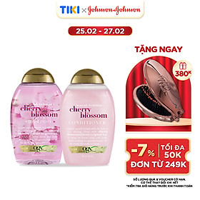 Combo 2 Chai Dầu Gội Và Xả OGX Chiết Xuất Hoa Anh Đào/ Bạch Đàn Bạc Hà - Dung tích 385ml/chai - Cherry Blossom