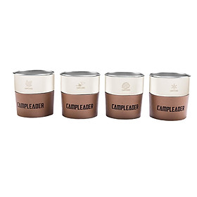 4x Water Tumblers Drinking Glasses 300ml BBQ Stainless Steel Cup with Sleeve