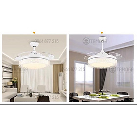 Mua Quạt trần đèn chùm  quạt trần trên nhà đèn dấu cánh white color HAPOVA DQ 8050 + khuyến mãi kèm theo khiển