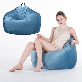 2 Blue_2 Ghế Ghế Sofa Nhung Lười Beanbag House Bao Không Chất Độn cho Phòng Ngủ