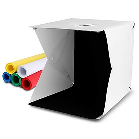 Hộp chụp sản phẩm 40cm x 40cm tích hợp 2 dây đèn Led phông nền 6 màu