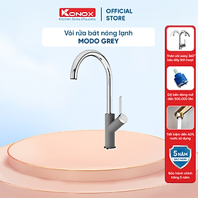 Mua Vòi rửa bát nóng lạnh KONOX Modo Grey  bề mặt xử lý mạ PVD mạ vân đá  lõi hợp kim đồng 61% tiêu chuẩn Châu Âu CW617N