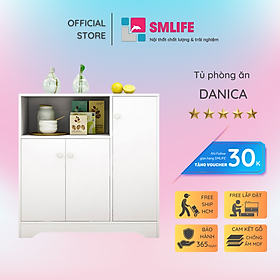 Tủ phòng ăn gỗ hiện đại SMLIFE Danica | Gỗ MDF dày 17mm chống ẩm | D80xR30xC80cm