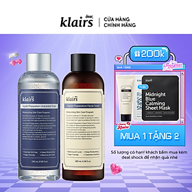 Combo nước hoa hồng Dear Klairs 1 Unscented Toner 180ml + 1 Facial Toner 180ml