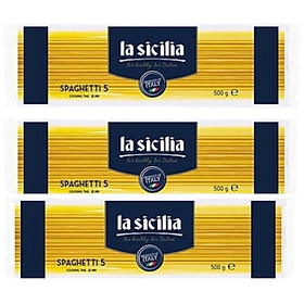 Combo 3 gói Mì Ý Spaghetti số 5 La Sicilia  500g x 3