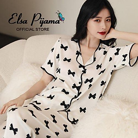 Bộ Lụa Mặc Nhà ️Đồ Ngủ Pijama Lụa Cao Cấp Siêu Mát Mềm Mịn - ELSA