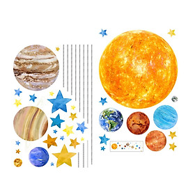 Solar System Planets Wall Sticker Decor for Crafts Girls and Boys Party