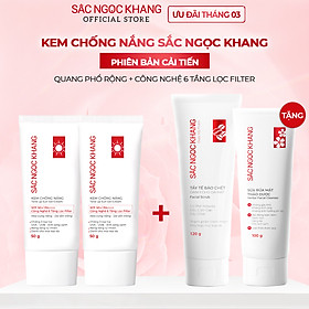 Combo 2 Kem Chống Nắng SẮC NGỌC KHANG 50G chống nắng phổ rộng với 6 màng