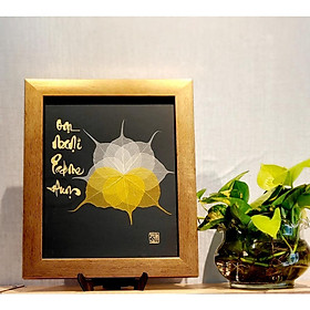 12 mẫu tranh về DANH HIỆU PHẬT có nhiều mẫu viết bằng chữ thư pháp lá bồ đề 20x25 cm