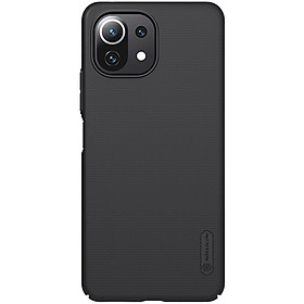 Ốp lưng cho Xiaomi Mi 11 Lite Nillkin dạng sần đen - Hàng nhập khẩu